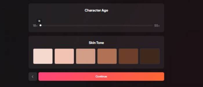 Step 3 Set age range and skin tone