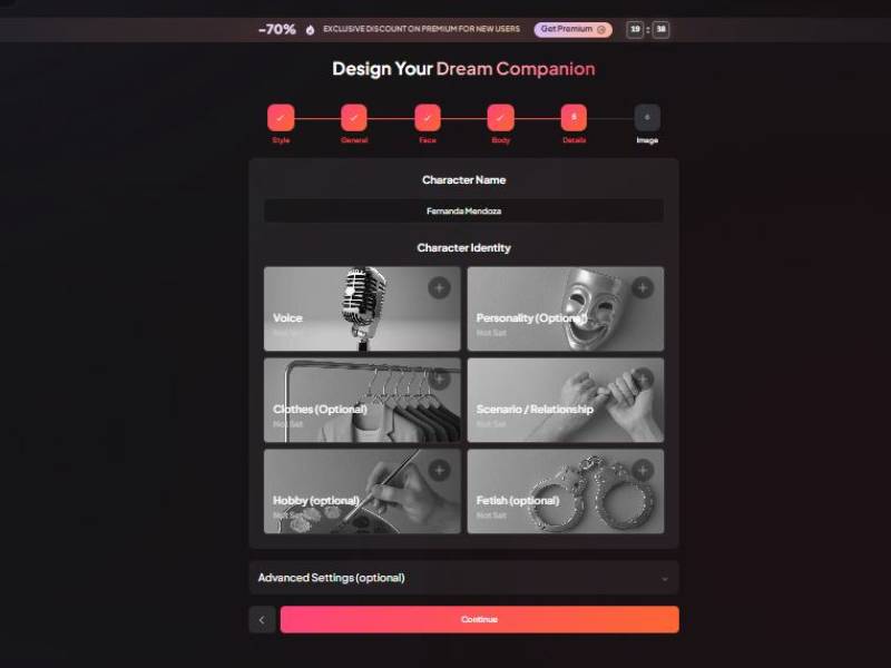 Step 8 Define identity and scenario